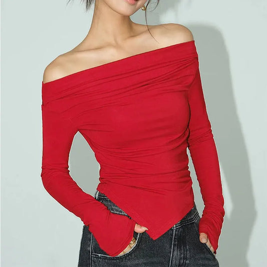 Spicy Off The Shoulder Long Sleeve Sweater